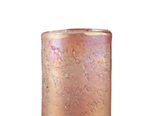 Roze glazen vaas Slassu 25 cm met elegante ovale vorm en verfijnde, sfeervolle uitstraling