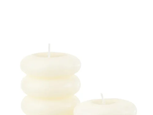 Kaars Slolvak Wit, macaronvormige witte kaars van 100% was, subtiel en sfeervol voor woonaccessoires