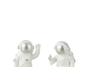 Beeld Fisea Steen Wit H11,5 cm - Set van 2