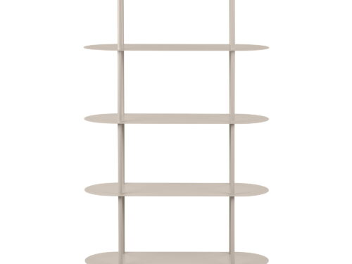 Opbergrek Peskond metaal 31 cm in zandkleur met vijf planken en stevig frame