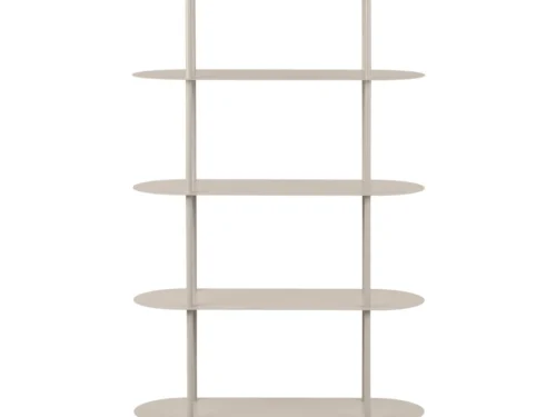 Opbergrek Peskond metaal 31 cm in zandkleur met vijf planken en stevig frame