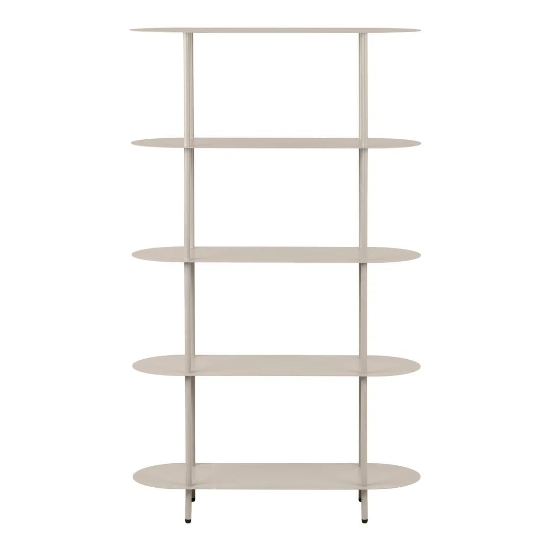 Opbergrek Peskond metaal 31 cm in zandkleur met vijf planken en stevig frame