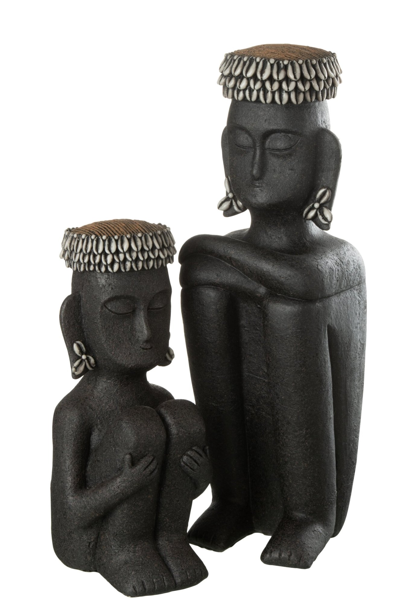 Beeld Cevine Steen Zwart H49 cm