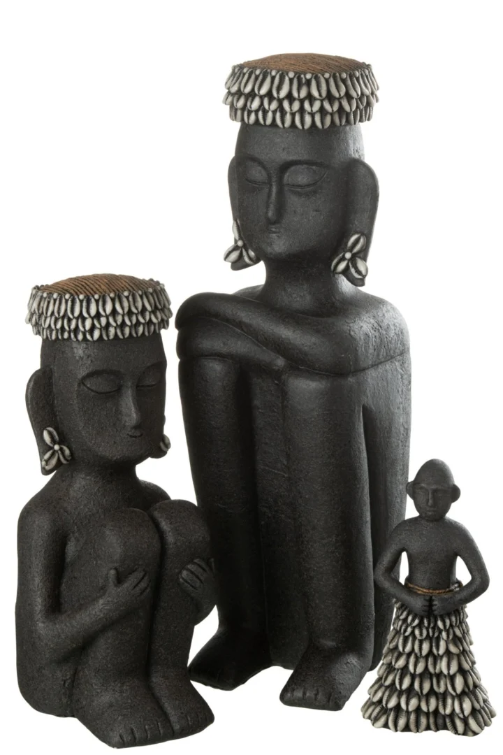 Beeld Cevine Steen Zwart H49 cm - Afbeelding 2
