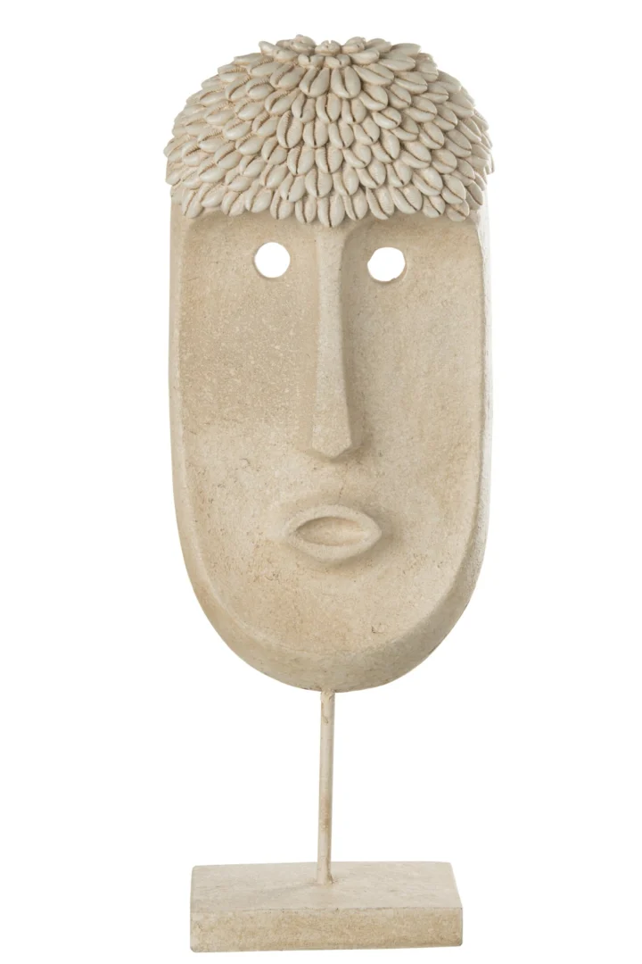 Gezichtsstandaard Brunnesta Steen Beige met etnische uitstraling en rustige steenlook op voetstandaard