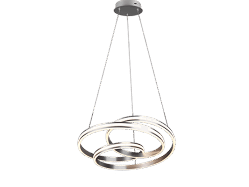 Hanglamp Karond mat nikkel Ø60 cm, set van 3 met geïntegreerde LED en moderne ringvorm