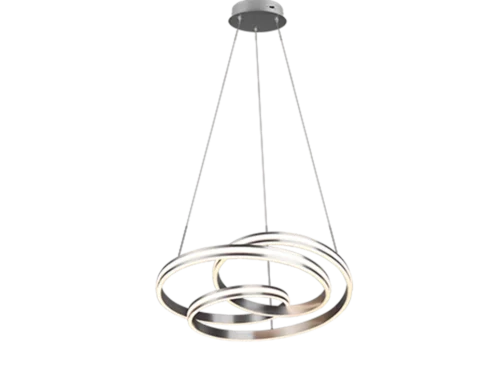Hanglamp Karond mat nikkel Ø60 cm, set van 3 met geïntegreerde LED en moderne ringvorm