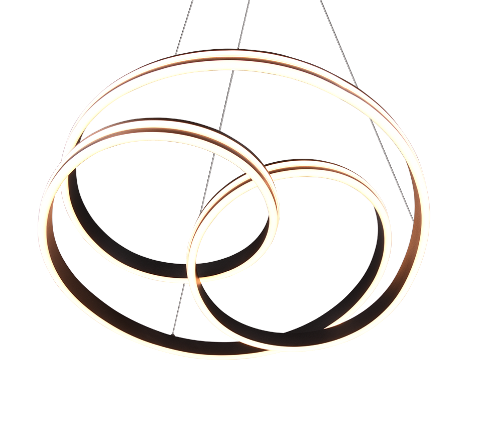 Hanglamp Rierona Mat Zwart Ø60 cm - Set van 3 - Afbeelding 3