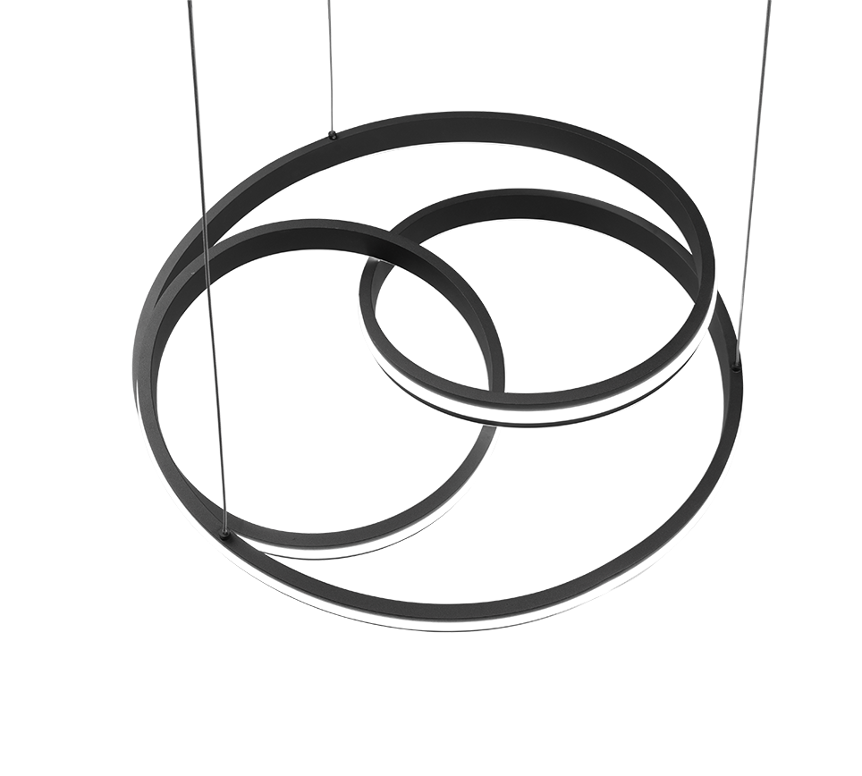 Hanglamp Rierona Mat Zwart Ø60 cm - Set van 3 - Afbeelding 5