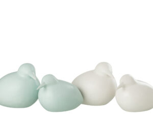 Beeld Girran Blauw H17 cm - Set van 2