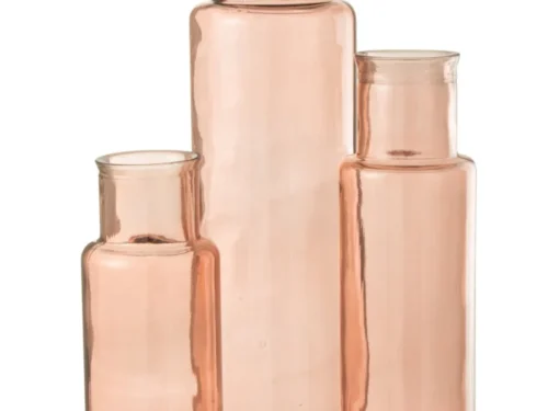 Graurmea vaas van lichtroze glas, cilindervormig en slank, 75 cm hoog, elegante woonaccessoire