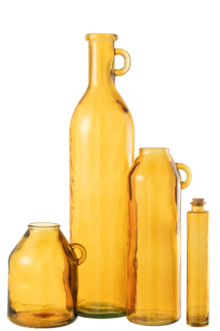 Vaas Fleessas Glas Geel H75 cm - Afbeelding 2