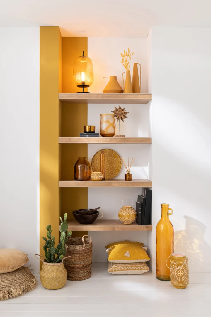 Vaas Fleessas Glas Geel H75 cm - Afbeelding 4