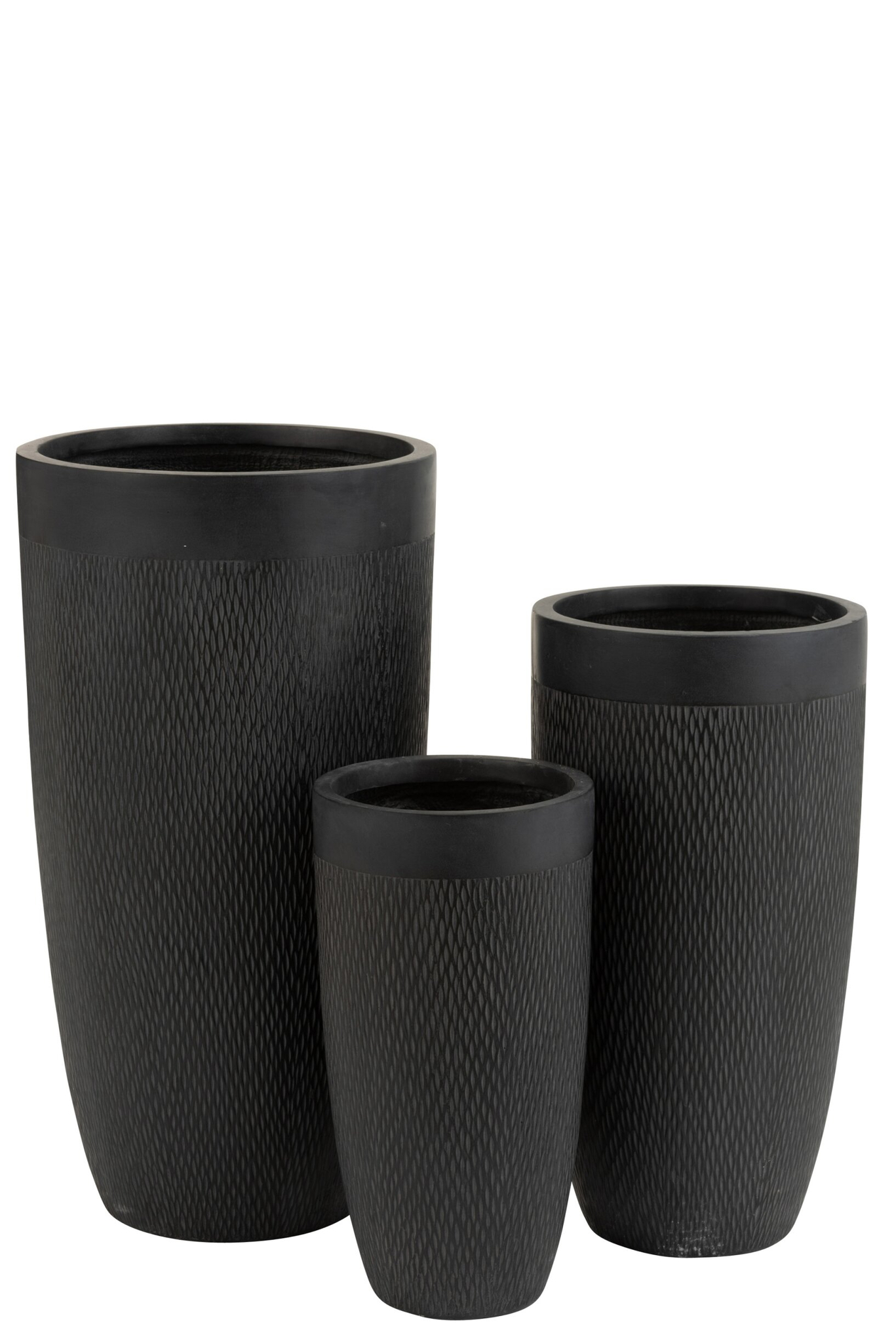 Vaas Paardi Zwart H72,5 cm - Set van 3