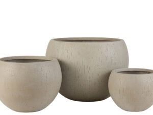 Bloempot Reirura Beige H39 cm - Set van 3