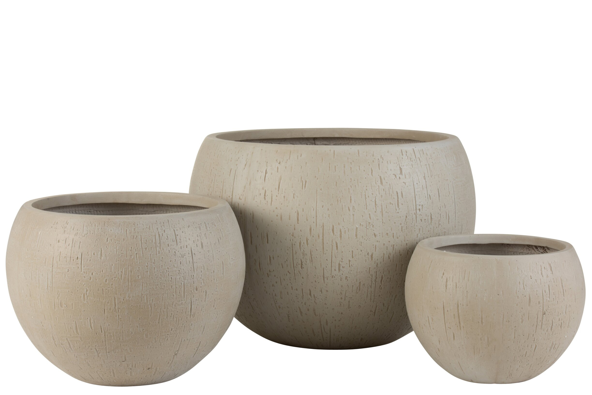 Bloempot Reirura Beige H39 cm - Set van 3