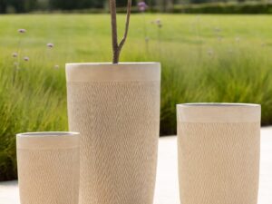 Vaas Keibar Beige H72 cm - Set van 3