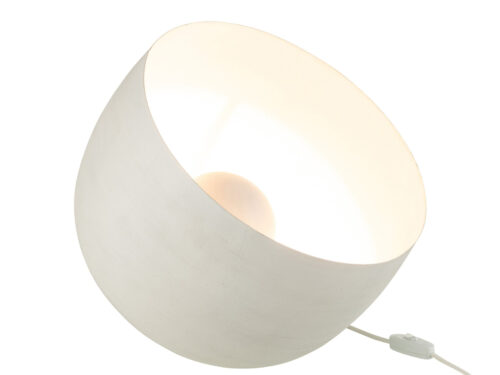 Lamp Vennon Wit, witte metalen hanglamp met zachte ronde vorm en strakke, moderne uitstraling