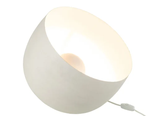 Lamp Vennon Wit, witte metalen hanglamp met zachte ronde vorm en strakke, moderne uitstraling