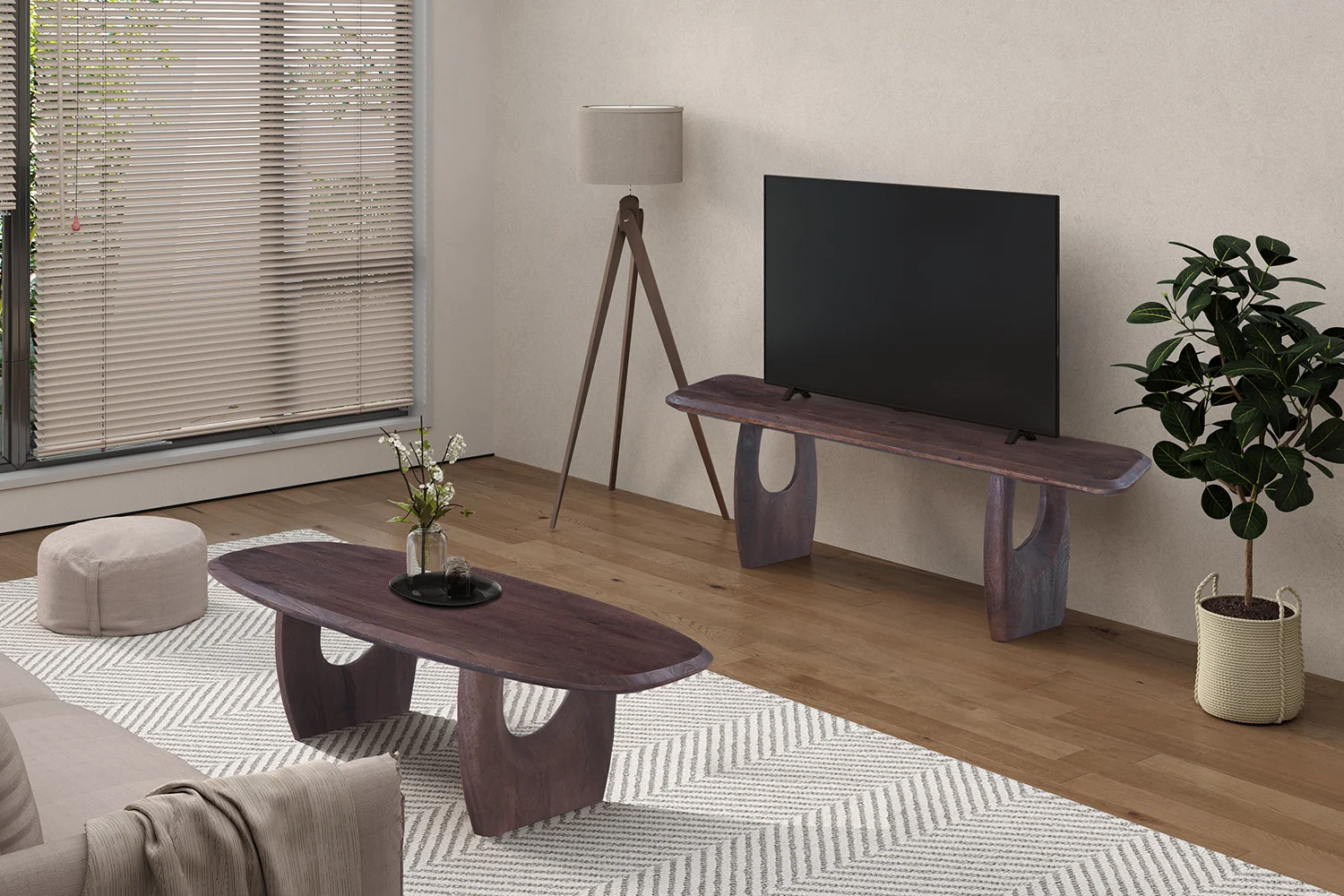 Salontafel Pauva Mangohout 130 cm - Afbeelding 3
