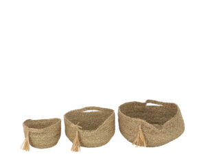 Mand Tiennia Gras Naturel - Set van 3