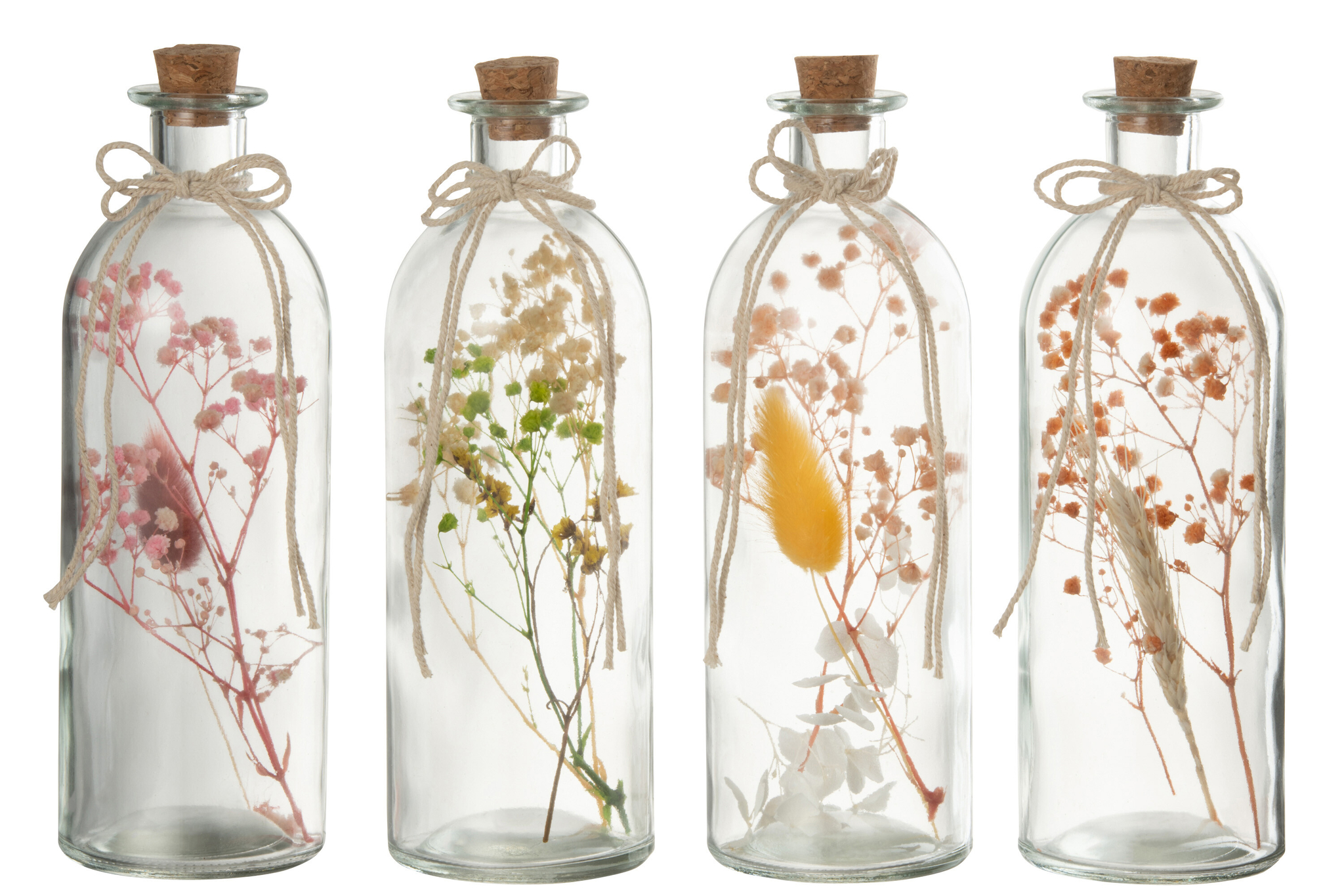 Droogbloemen Cenis Glas Meerkleurig - Set van 4 - Afbeelding 4