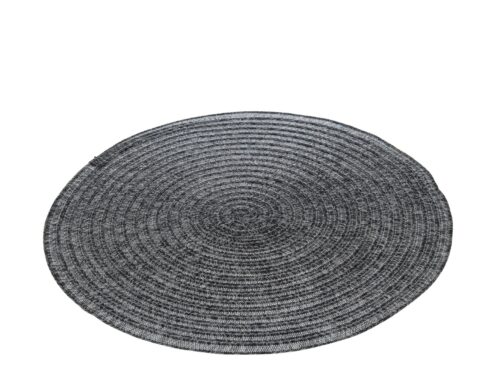 Ronde Briltund placemat van bruin PVC met gevlochten uitstraling voor een warme tafelsetting