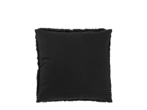 Zwart Prolvin kussen 45 x 45 cm met natuurlijke textuur en zachte, decoratieve afwerking