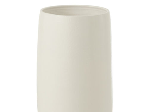 Haunnang witte keramieken vaas H71 cm, slank en tijdloos met rustige matte uitstraling