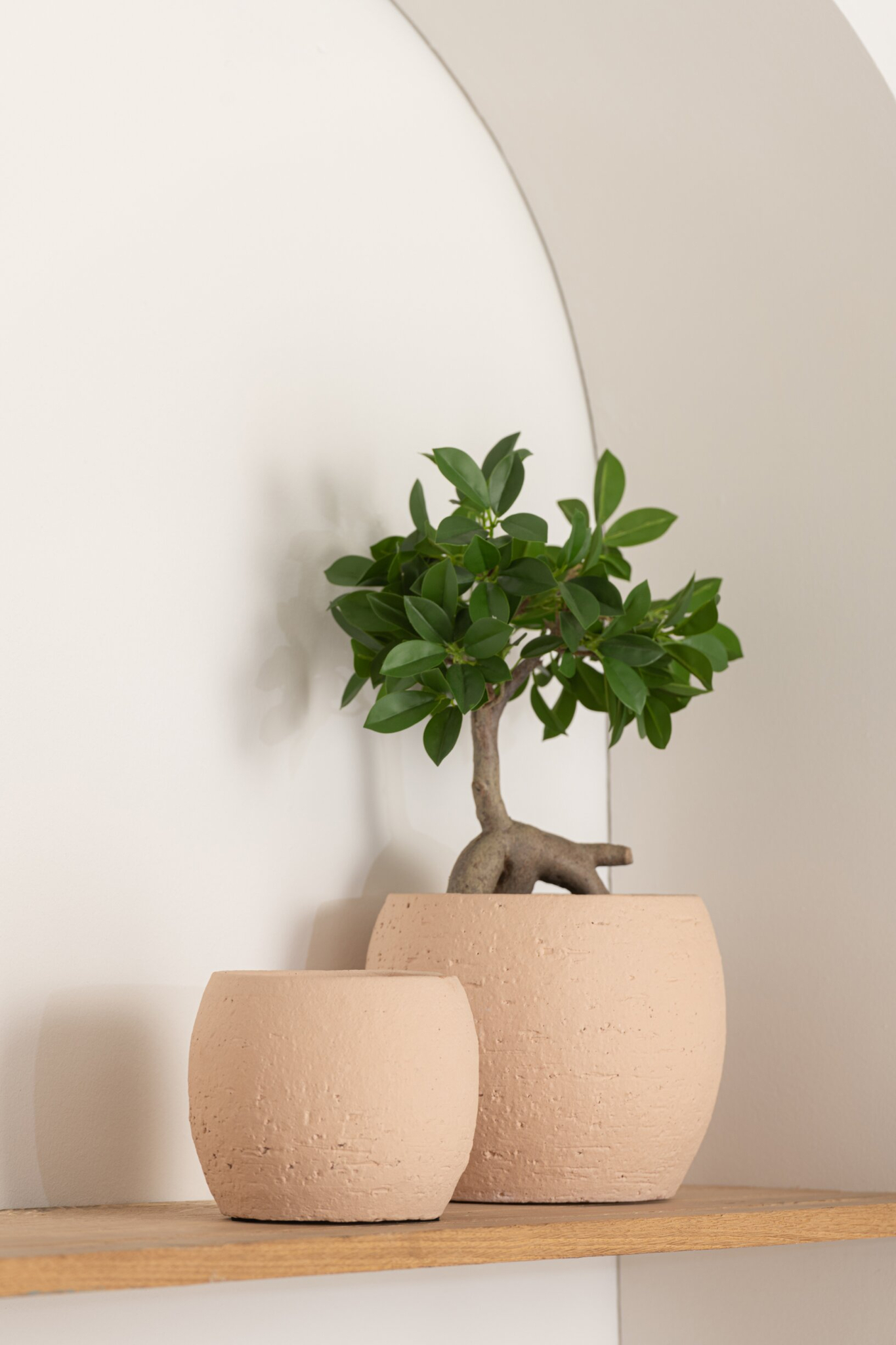 Bloempot Limerick Keramiek Beige H26 cm - Afbeelding 2