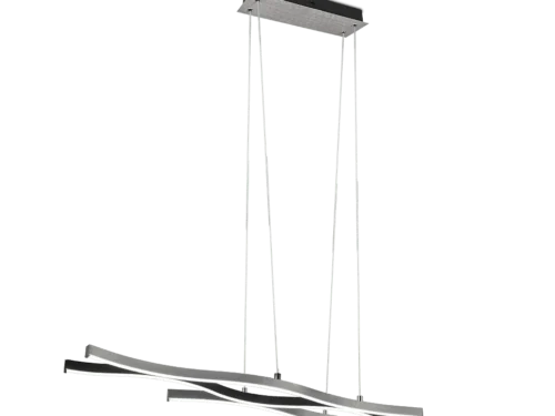 Hanglamp Dirmar mat zwart met strakke LED-balk en verstelbare pendels, modern design voor woon- of slaapkamer