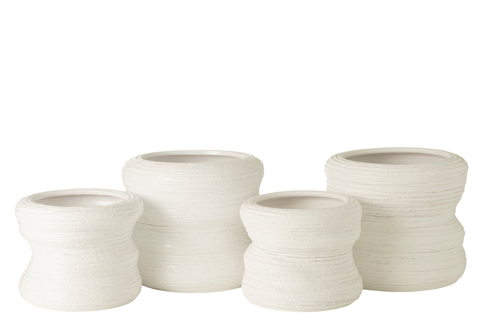 Bloempot Dooril Keramiek Wit H26 cm - Set van 2