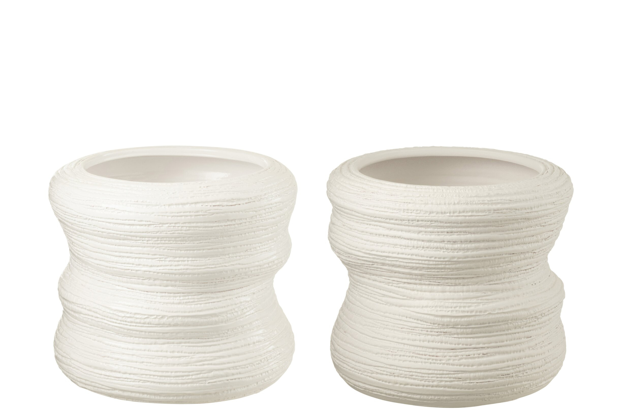 Bloempot Dooril Keramiek Wit H26 cm - Set van 2 - Afbeelding 3