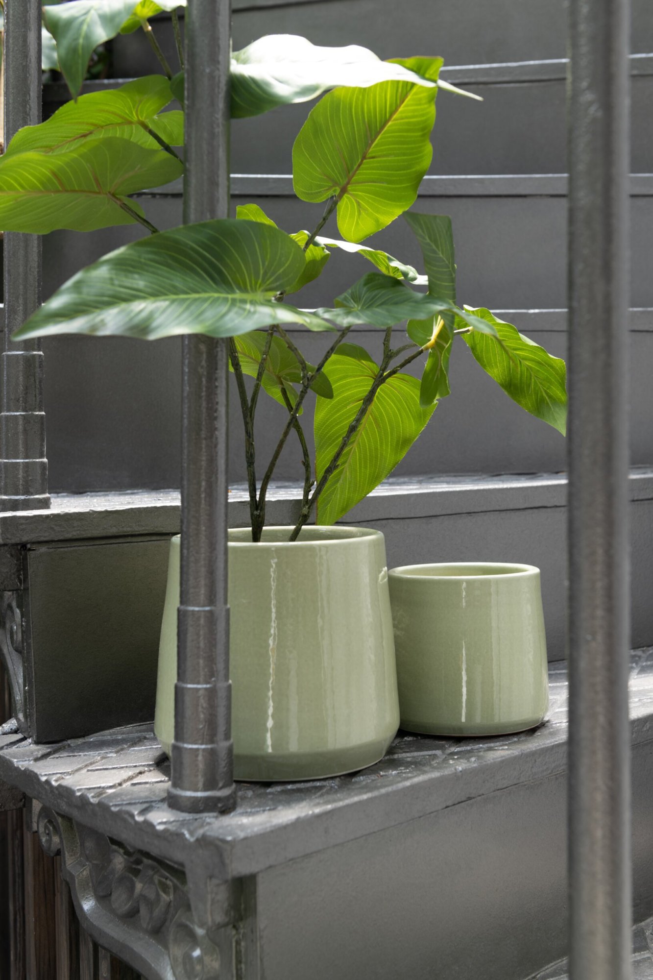 Bloempot Orleans Keramiek Groen H17 cm - Afbeelding 2