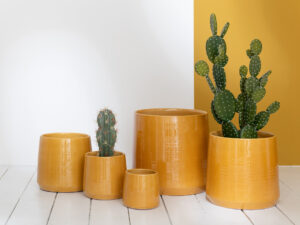 Bloempot Zintero Keramiek Geel H17 cm
