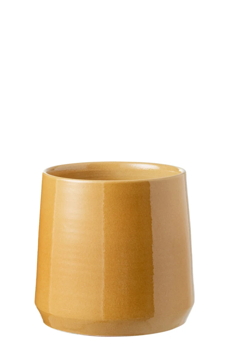 Bloempot Klaurrero Keramiek Geel H26 cm - Afbeelding 3