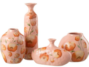 Bloemenvaas Brimek Steen Roze H17 cm
