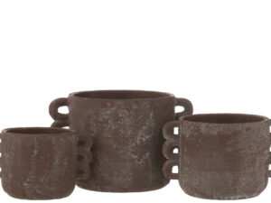 Bloempot Faavo Keramiek Bruin H19,5 cm