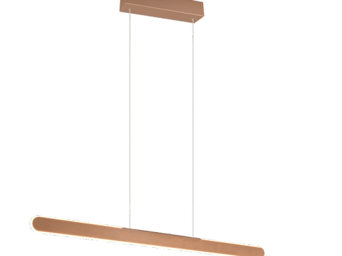 Hanglamp Preernoro Wit set van 3 met slank design, koffiekleurige afwerking en geïntegreerde LED