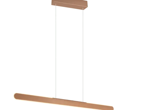 Hanglamp Preernoro Wit set van 3 met slank design, koffiekleurige afwerking en geïntegreerde LED