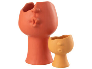 Bloempot Binsoro Porselein Geel H30 cm