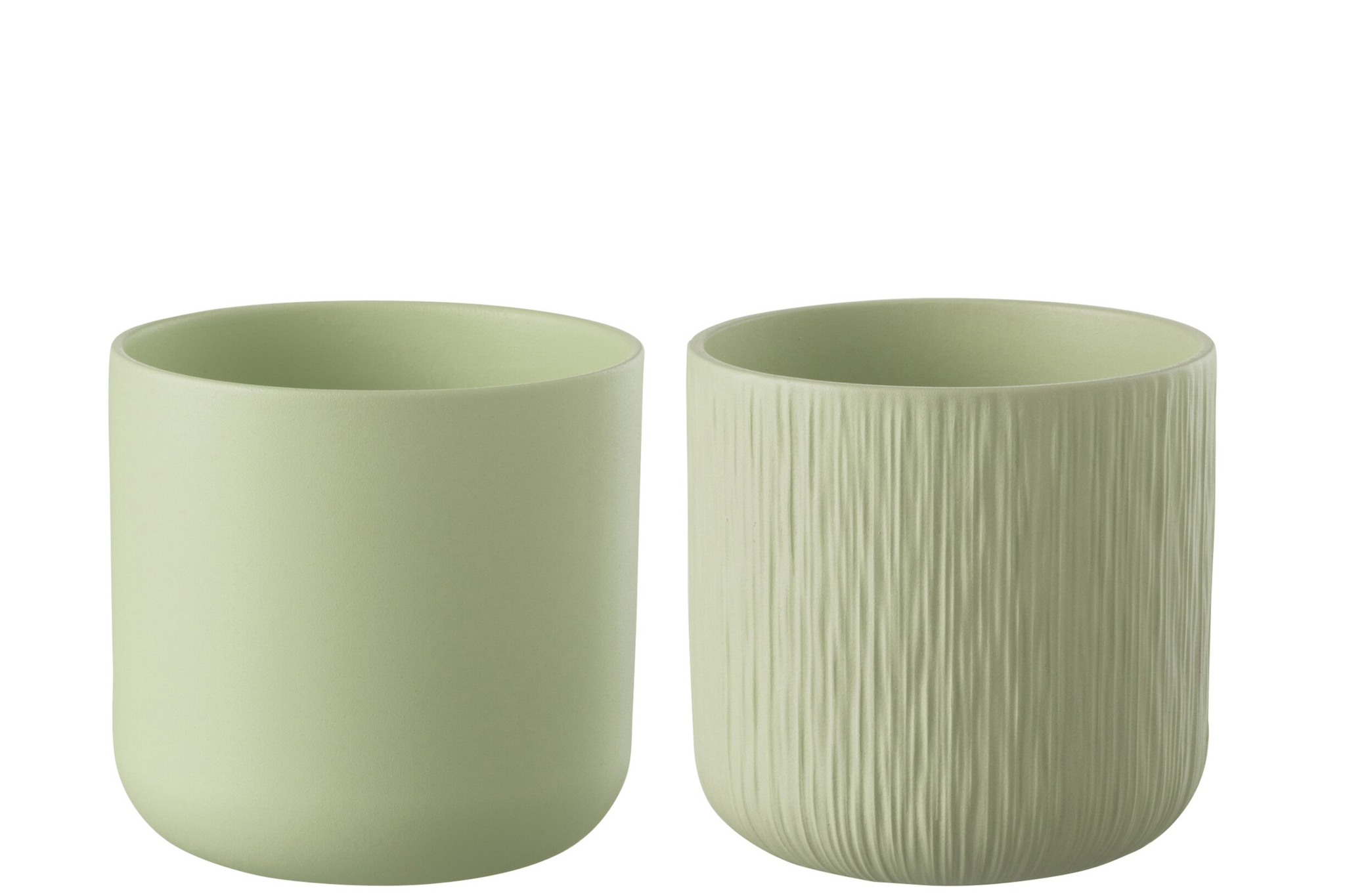 Bloempot Jeeskaro Keramiek Groen H20 cm - Set van 2 - Afbeelding 2