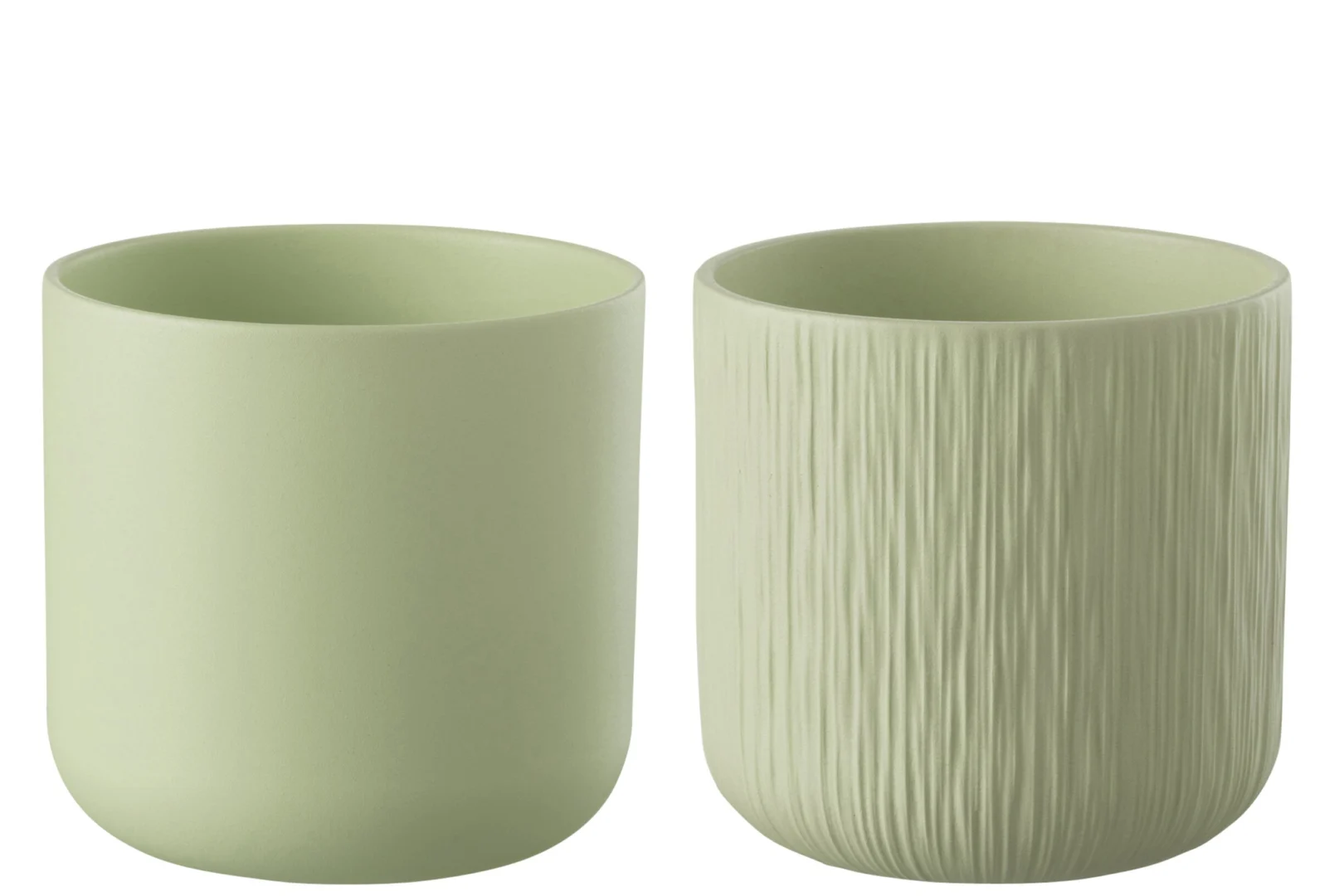 Bloempot Skormang Keramiek Groen H26 cm - Set van 2 - Afbeelding 2