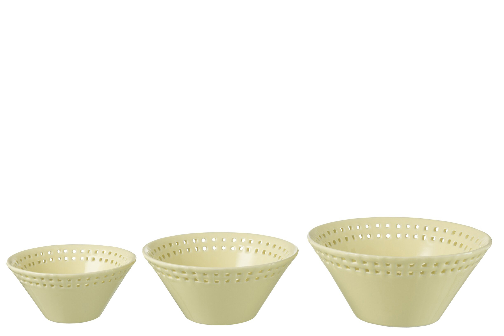 Kom Prordine Keramiek Geel - Set van 3