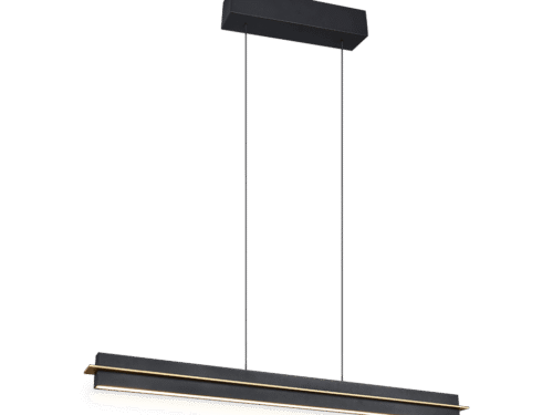 Roodu hanglamp mat zwart, moderne langwerpige LED plafondlamp met 3 lichtpunten