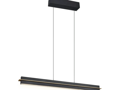 Roodu hanglamp mat zwart, moderne langwerpige LED plafondlamp met 3 lichtpunten
