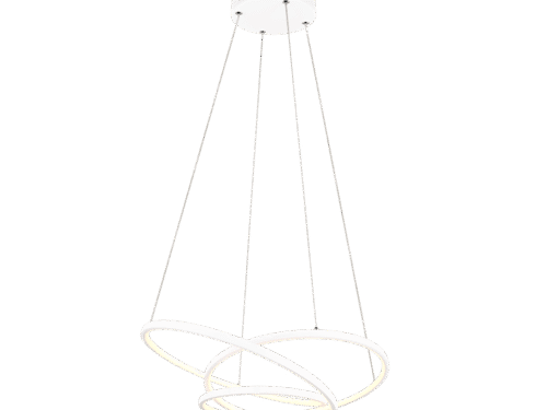 Hanglamp Praullia mat wit, set van 3 met LED en gebogen design in moderne stijl