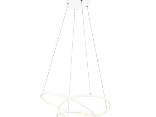 Hanglamp Praullia mat wit, set van 3 met LED en gebogen design in moderne stijl