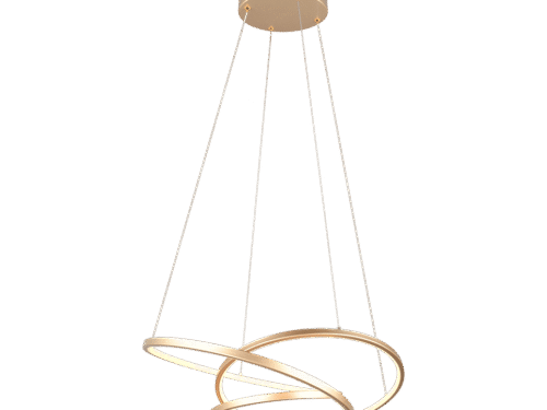 Hanglamp Zannello Goud set van 3 met geïntegreerde LED en moderne goudkleurige metalen ringen