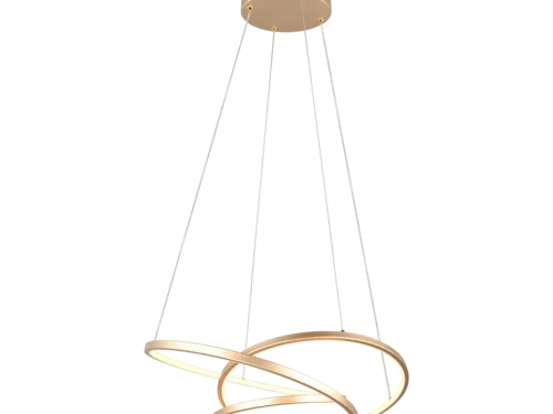 Hanglamp Zannello Goud set van 3 met geïntegreerde LED en moderne goudkleurige metalen ringen